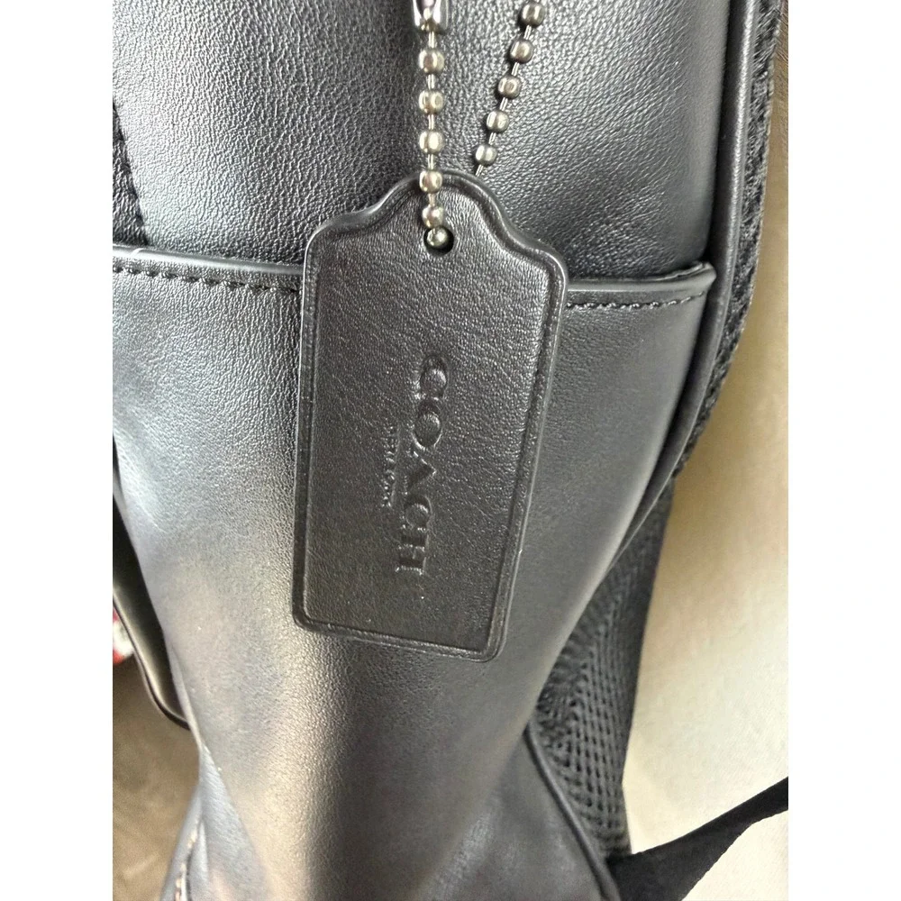 NWT Coach Graham Backpack Black Calf Leather Laptop Bag F37599 Large $550 Work